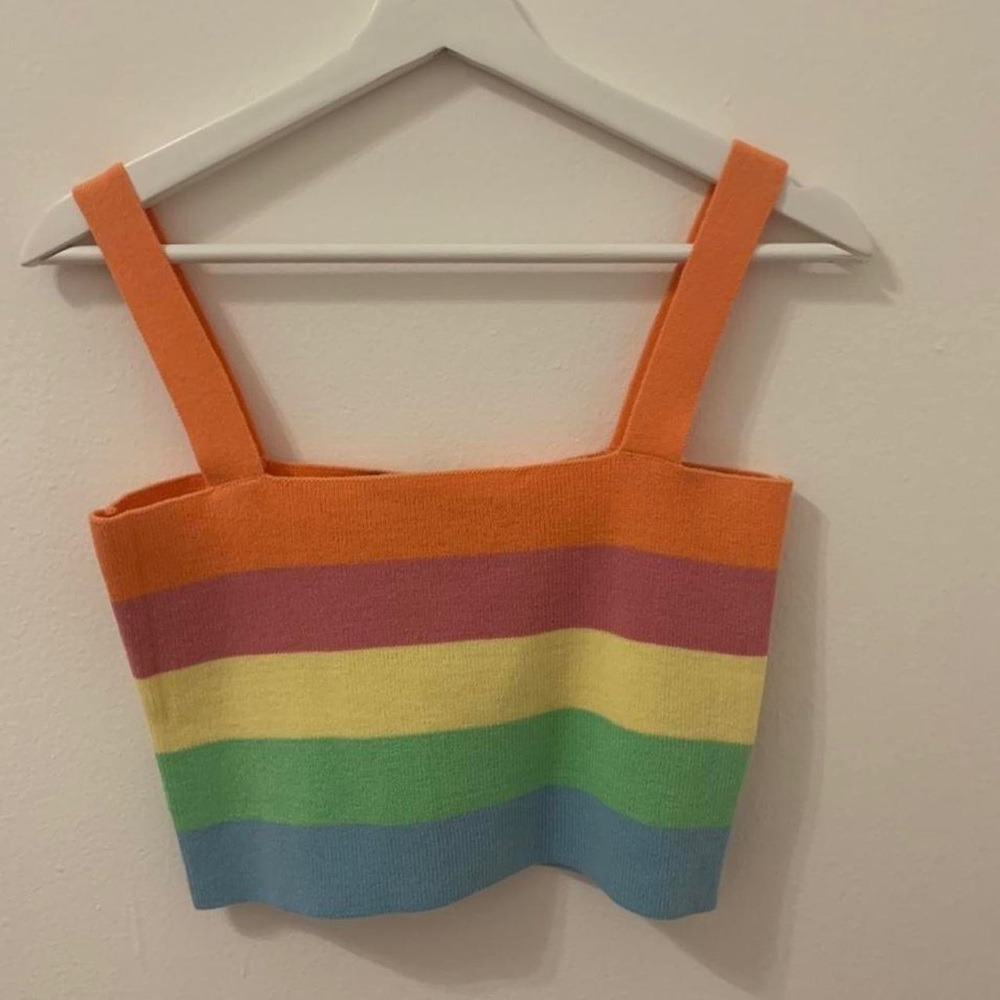 Cute Rainbow YouCom crop top